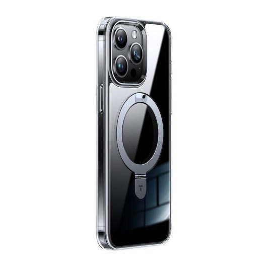 Funda para móvil Torras Ostand Clear Transparente con soporte magnético para iPhone 15 Pro