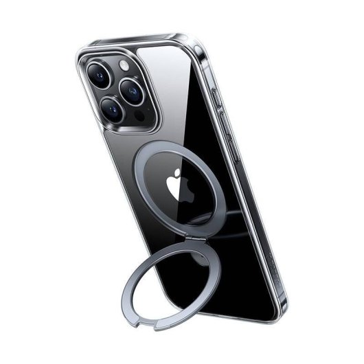 Funda para móvil Torras Ostand Clear Transparente con soporte magnético para iPhone 15 Pro