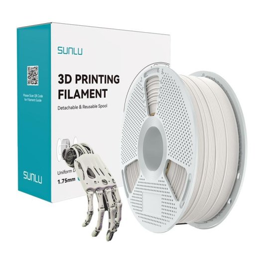 Filamento Nylon PA6/66 Sunlu Easy PA Branco Natural 1,75 mm Alta Resistência
