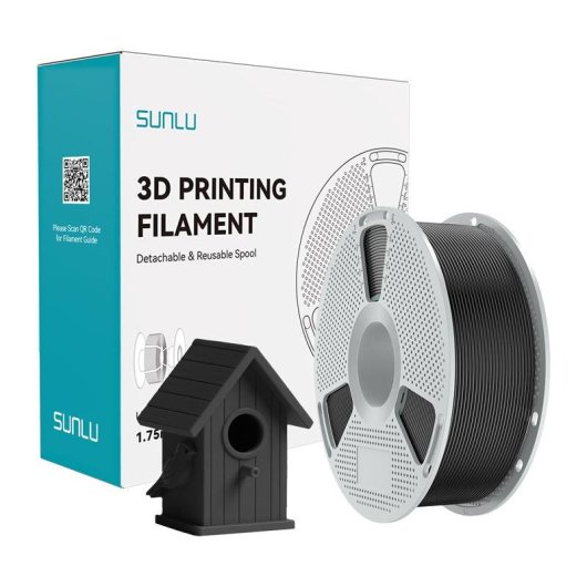 Filamento ASA Sunlu Sunlu ASA Filament Negro 1,75 mm Alta Resistencia UV