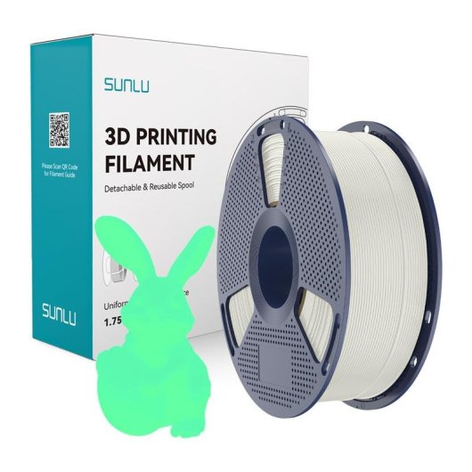 Filamento PLA Glow-in-the-Dark Sunlu PLA Glow W-G Blanco-Verde 1,75 mm Precisión