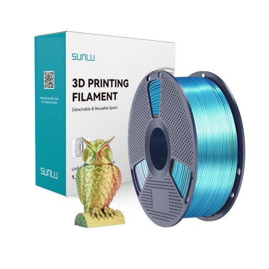 Filamento PLA+ Silk Tri-Color Sunlu PLA+ Silk TC R Y G 1,75 mm Multicolor Sedoso