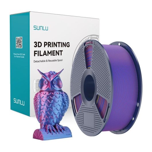 Filamento PLA+ Silk Dual Color Sunlu PLA+ Silk DC R Blu 1,75 mm Multicolor Sedoso