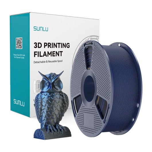 Filamento PLA+ Silk Dual Color Sunlu PLA+ Silk DC B Blu 1,75 mm Negro Azul