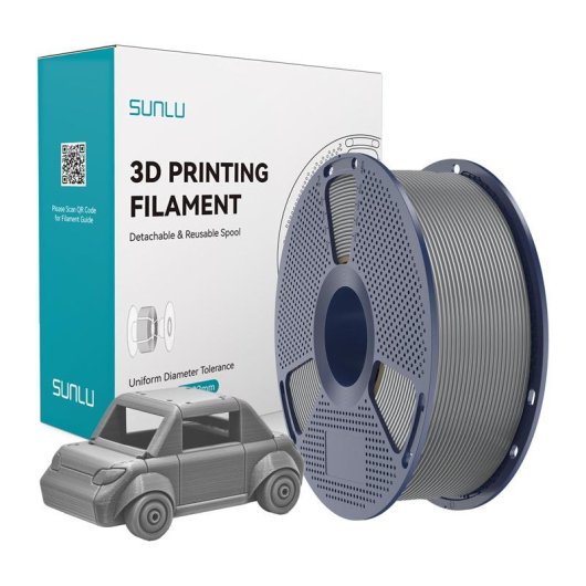 Filamento PETG Sunlu PETG Gr Gris 1,75 mm Alta Durabilidad Resistente