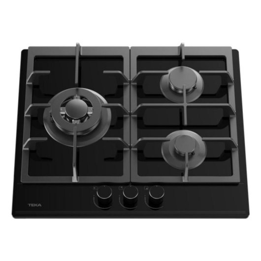 Piano cottura a gas Teka GBC 63110 Nero integrato 60 cm vetro ceramico 3 fuochi