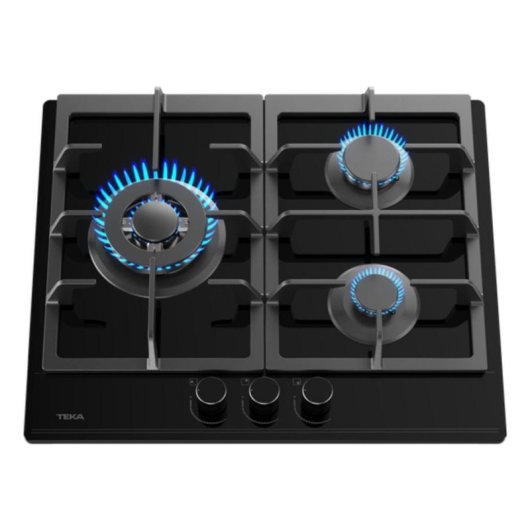 Piano cottura a gas Teka GBC 63110 Nero integrato 60 cm vetro ceramico 3 fuochi