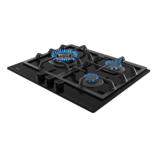 Piano cottura a gas Teka GBC 63110 Nero integrato 60 cm vetro ceramico 3 fuochi