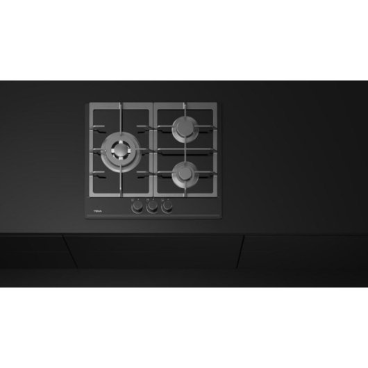 Piano cottura a gas Teka GBC 63110 Nero integrato 60 cm vetro ceramico 3 fuochi