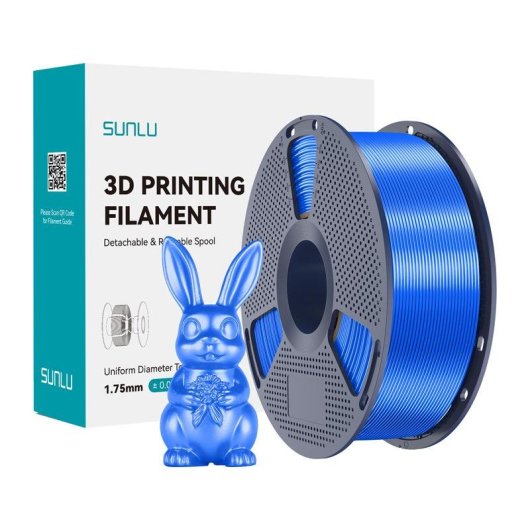 Filamento PLA+ Silk Sunlu PLA+ Silk Blu 1,75 mm Acabado Sedoso Fácil Impresión