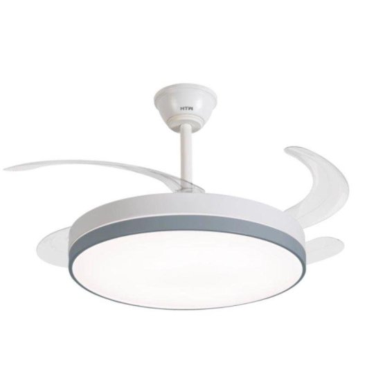 Ventilador de Techo con Luz HTW HTW-VT-63CF 80W 4 Aspas Retráctiles 6 Velocidades Motor DC Mando