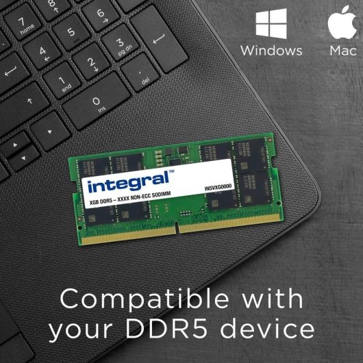 Memoria RAM Integral IN5V16GNHRBX 16GB 1x16GB DDR5 4800MHz CL40 SO-DIMM