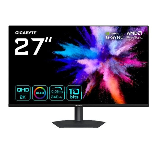 Monitor GIGABYTE GO27Q24A 27" Quad HD 240Hz QD-OLED FreeSync Premium Ajuste Altura
