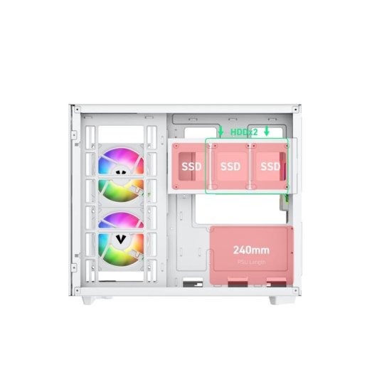 Caja PC VIDA EDGE MINI MATX ARGB Blanco Cubo micro ATX ITX