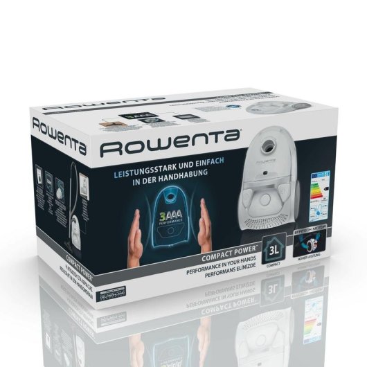 Aspiradora con Bolsa Rowenta Compact Power RO3927 750W 3L Filtro Higiénico Blanca