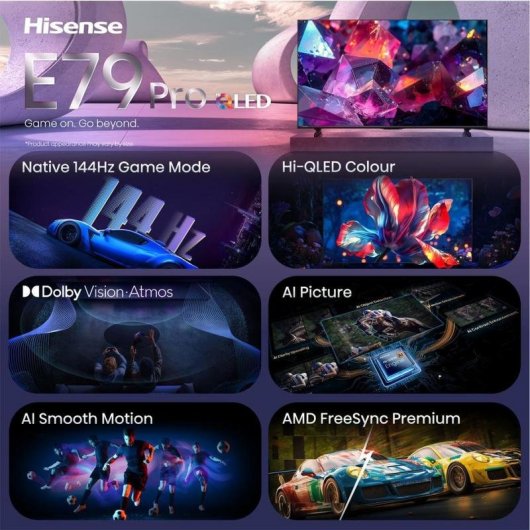 TV Hisense QLED 85E79S PRO 85" 4K UltraHD 144Hz Smart TV VIDAA HDR10+ Dolby Vision Gaming