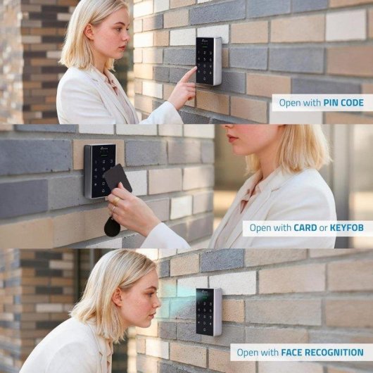 Controle de Acesso Nivian NVS-ACCESS-PIN-RFID-FACE-W Facial Cartão RFID 2.000 Utilizadores Wifi