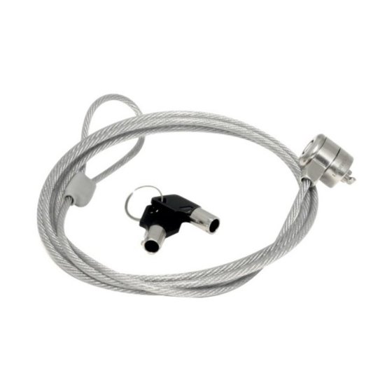 Cavo antifurto Mobilis 1,8 m 2 chiavi Acciaio Argentato
