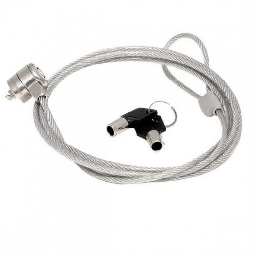 Cavo antifurto Mobilis 1,8 m 2 chiavi Acciaio Argentato