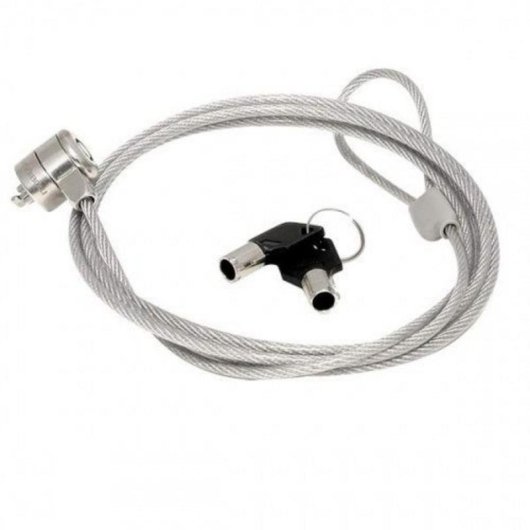 Cavo antifurto Mobilis 1,8 m 2 chiavi Acciaio Argentato