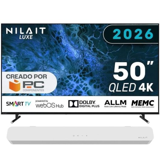 TV Nilait QLED 50UD8004SWOS 50" 4K UltraHD 60Hz Smart TV WebOS HDR10 Soundbar 60W