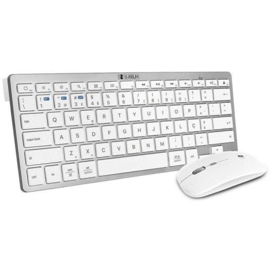 Teclado Subblim Combo Multidispositivo Compacto membrana inalámbrico plata portugués