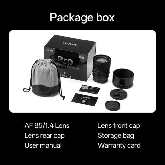Objectif VILTROX AF 85mm F1.4 Pro 85 mm Monture Nikon Z Autofocus
