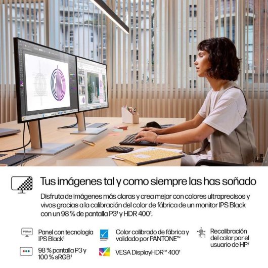 Monitor HP Serie 7 Pro 27" Quad HD 120Hz IPS Black HDR400 FreeSync Altura Ajustable