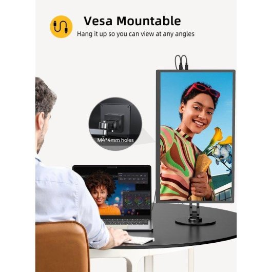Monitor Uperfect 18,5" FullHD 120Hz IPS Táctil 10 puntos VESA USB-C Mini HDMI 5ms