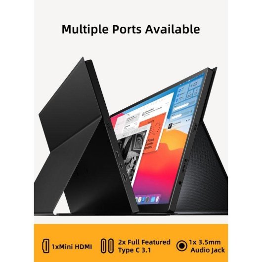 Monitor Uperfect 18,5" FullHD 120Hz IPS Táctil 10 puntos VESA USB-C Mini HDMI 5ms