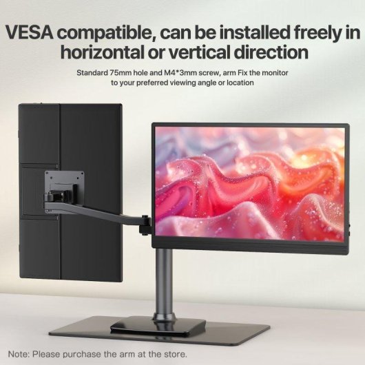 Monitor Uperfect 15,6" FullHD 60Hz IPS USB-C HDMI VESA Contraste 1200:1