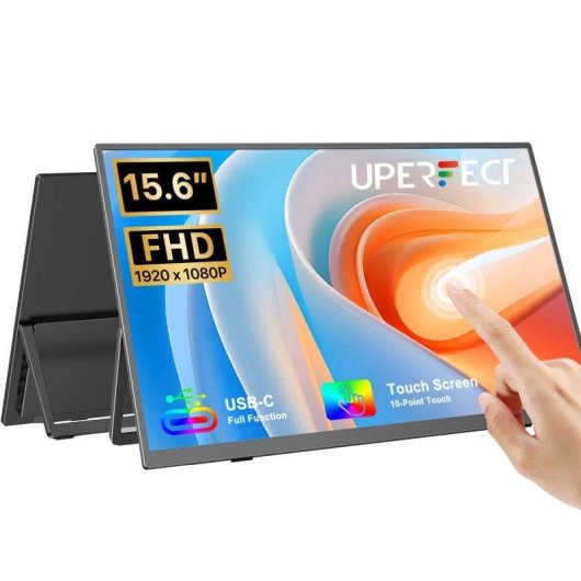 Monitor Uperfect 15,6" FullHD 60Hz IPS Táctil 10 puntos USB-C Aluminio Portátil