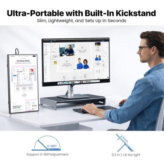 Monitor Uperfect 15,6" FullHD 60Hz IPS Táctil 10 puntos USB-C Aluminio Portátil