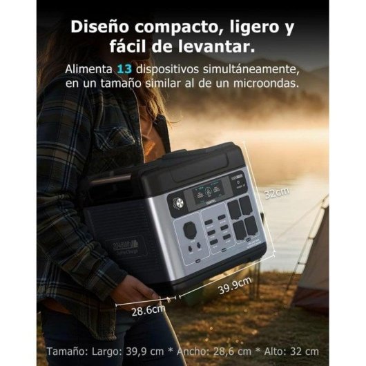 Estación de energía Oukitel P2001 Pro 2048Wh 13 puertos LiFePO4 Pantalla LCD Carga rápida solar