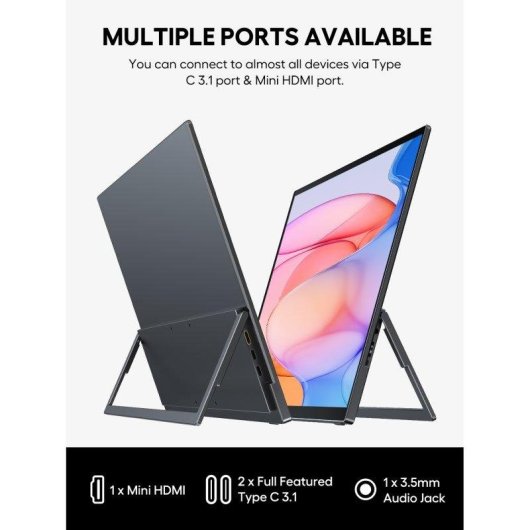 Monitor Uperfect 18,5" FullHD 120Hz IPS Táctil Soporte Integrado VESA