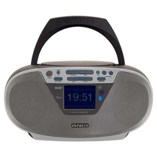 Radio CD Aiwa Bluetooth 5.0 USB FM Draagbaar 2,4" TFT Zilver 6W RMS