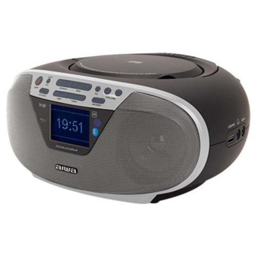 Radio CD Aiwa Bluetooth 5.0 USB FM Draagbaar 2,4" TFT Zilver 6W RMS
