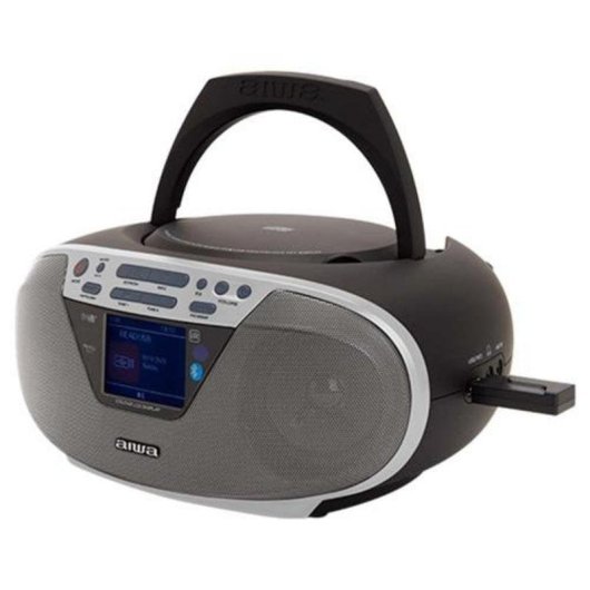 Radio CD Aiwa Bluetooth 5.0 USB FM Draagbaar 2,4" TFT Zilver 6W RMS