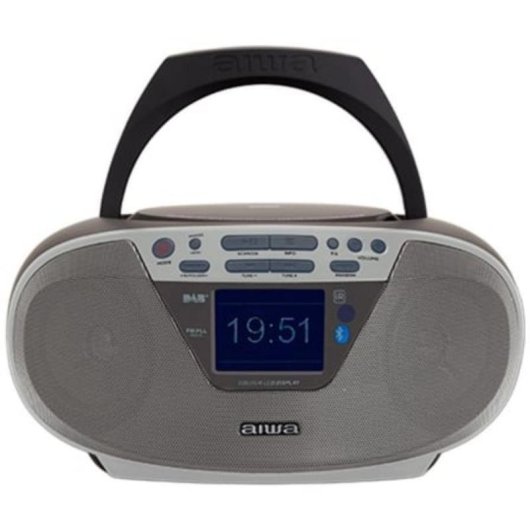 Radio CD Aiwa Bluetooth 5.0 USB FM Draagbaar 2,4" TFT Zilver 6W RMS
