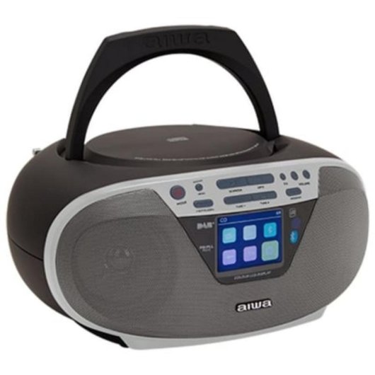 Radio CD Aiwa Bluetooth 5.0 USB FM Draagbaar 2,4" TFT Zilver 6W RMS