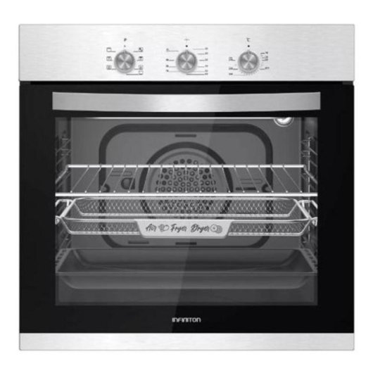 Horno Multifunción Infiniton 60L 60cm Limpieza Manual A con AirFryer y Grill Acero Inoxidable