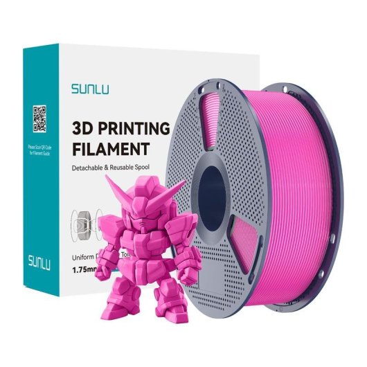 Filamento PLA+ Sunlu PLA+ 2.0 M Magenta 1,75 mm Alta Fluidez Duradero
