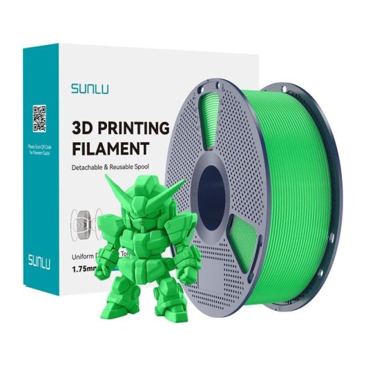 Filamento PLA+ 2.0 Sunlu PLA+ 2.0 G Verde 1,75 mm Alta Durabilidad Flujo Mejorado