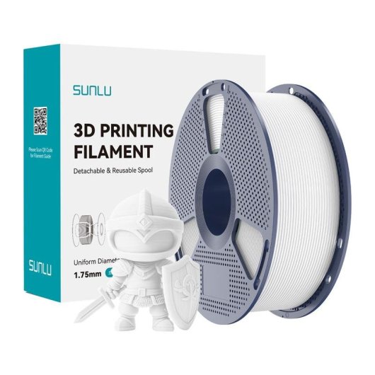 Filamento PLA+ Sunlu PLA+ W Bianco 1,75 mm Alta Durabilità Precisione