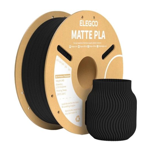 Filamento PLA Matte ELEGOO Nero 1,75 mm Alta Precisione Qualità