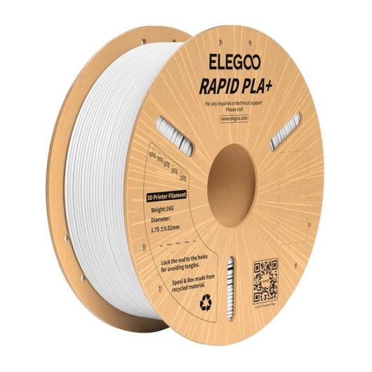Filamento PLA+ ELEGOO Rapid Blanco 1,75 mm Alta Resistencia Flexible