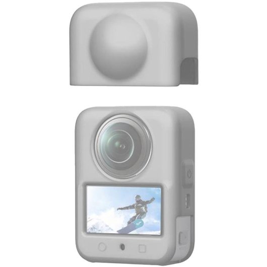 Carcassa in silicone PULUZ per DJI Osmo 360 con cappuccio obiettivo grigio