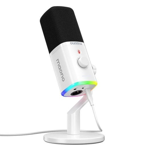 Microphone Maono PD100X USB/XLR cardioïde avec DSP et éclairage RGB personnalisable