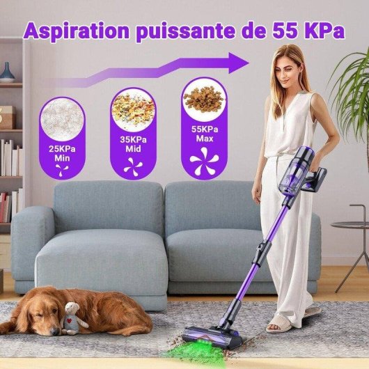 Aspiradora sin Cable Blossom DSV112A 550W 65 min Pantalla Táctil Morado