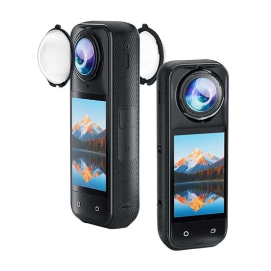 Coperchi Puluz per Insta360 X5 Vetro Temperato 9H Trasparenti